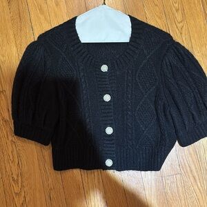 Hill house home black cropped sweater - size small
